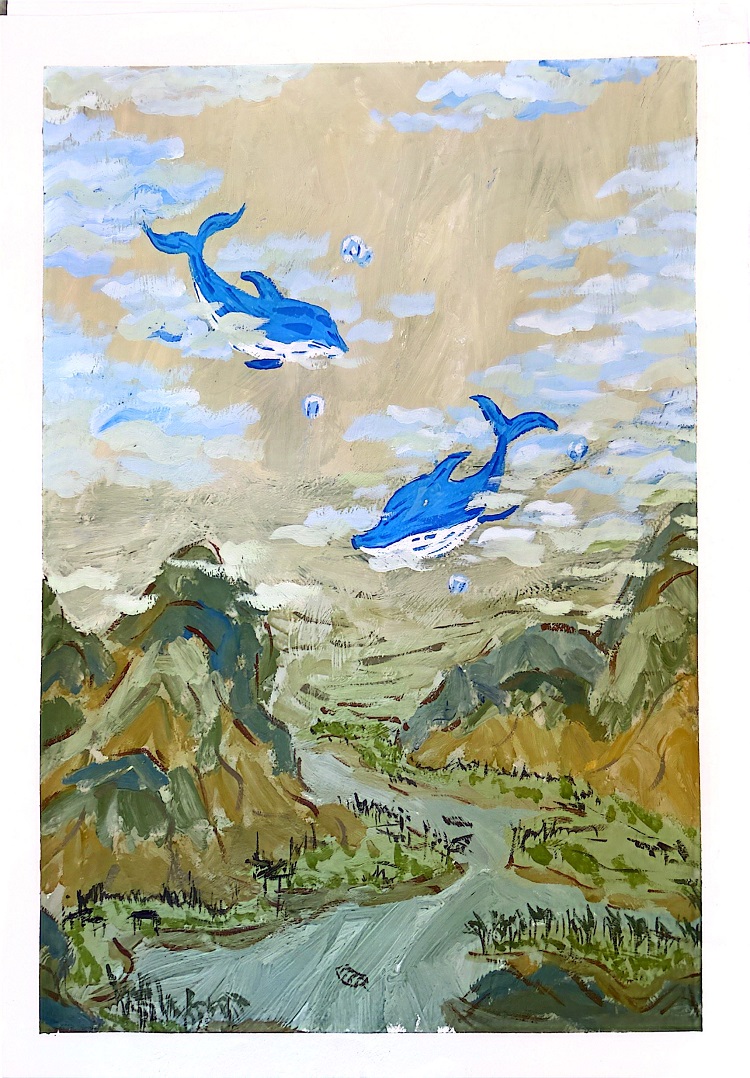 图为来自河北的尤炯月创作的绘画作品《自由穿梭》。.jpg