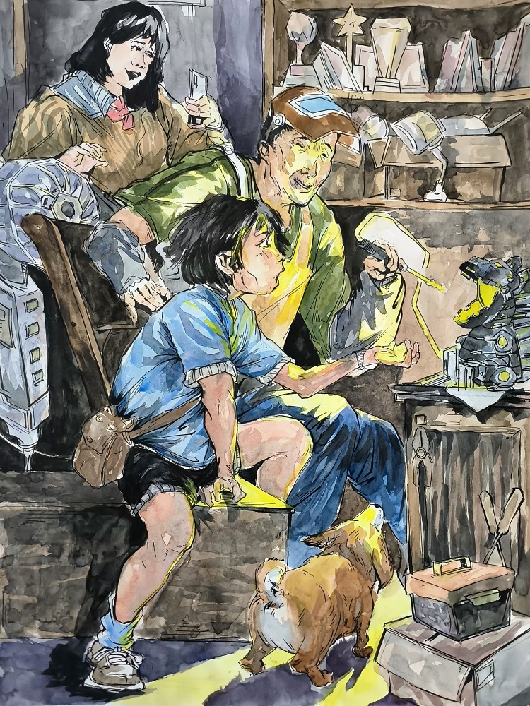 图为来自甘肃的杨思瑶创作的绘画作品《科技梦》。 .jpg
