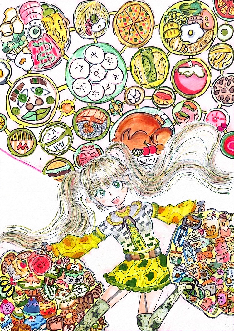图为来自甘肃的谭子楠创作的绘画作品《梦想的盛宴》。.jpg