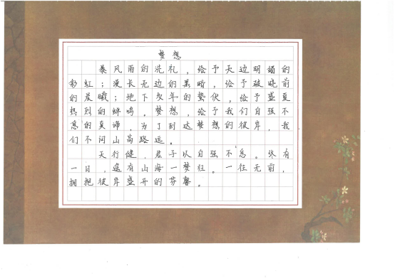 图为来自云南的史月蓉创作的书法作品《梦想》。.png